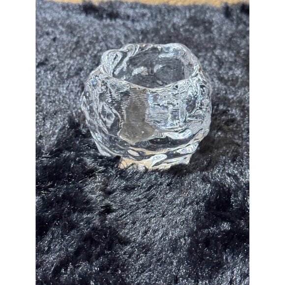 Kosta Boda Clear Glass Textured Votive Candle Holder Ice - Picture 2 of 6